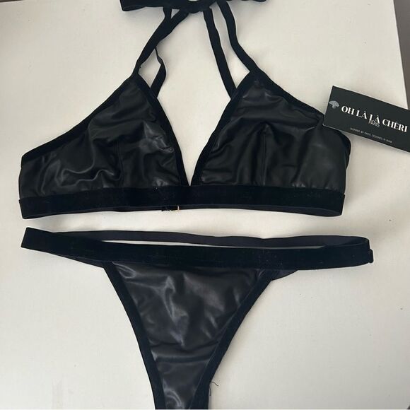 NWT OH LA LA CHERI NORDSTROM FAUX LEATHER STRAPPY SET S/M - Picture 4 of 6